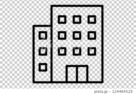 シンプルなビル.、マンションのイラストのアイコン 124464528