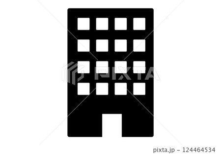 シンプルなビル.、マンションのイラストのアイコン 124464534