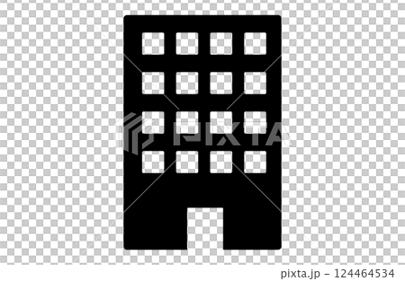 シンプルなビル.、マンションのイラストのアイコン 124464534