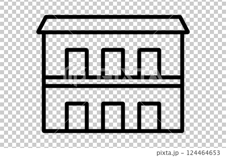 シンプルなアパート、マンションの建物アイコン 124464653