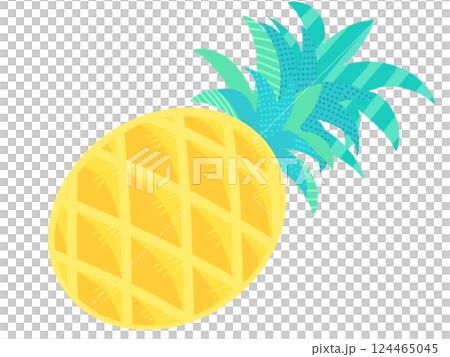 多彩菠蘿插畫 多彩菠蘿插畫 124465045