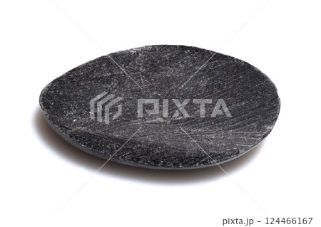 Polished Natural Trilobite Fossil Plate Isolated on White Background Polished Natural Trilobite Fossil Plate Isolated on White Background 124466167