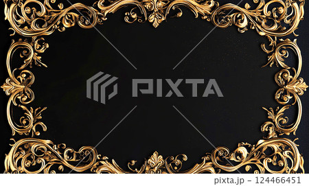金装飾の黒背景 124466451