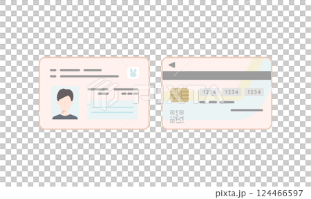 本人確認用マイナンバーカード表裏のベクターアイコンセット（男性） 124466597