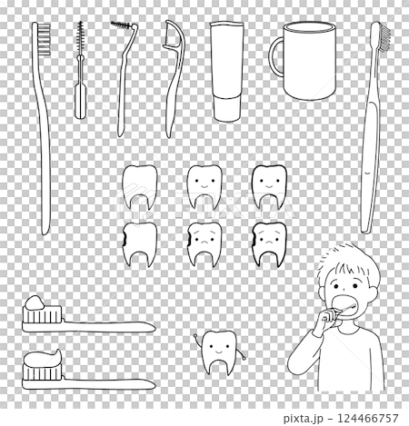 牙齒插圖集(白色) 牙齒插圖集(白色) 124466757