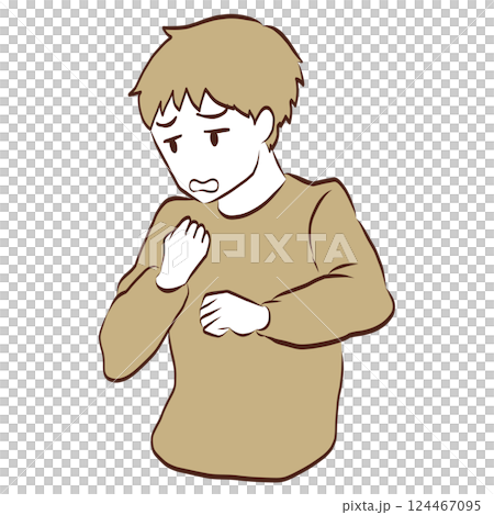 焦慮的男人插畫(棕褐色) 焦慮的男人插畫(棕褐色) 124467095