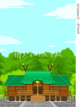 神社と青空 124468529