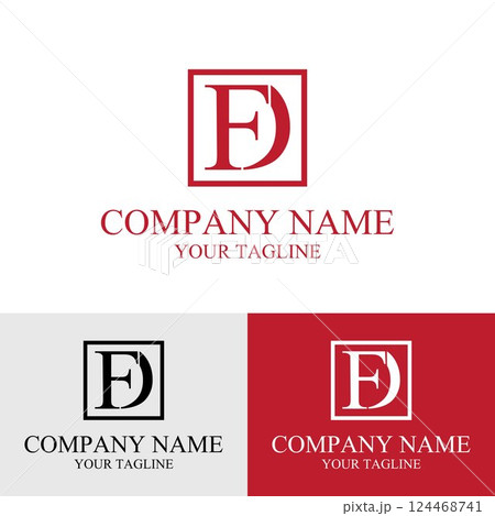 Simple minimalist FD letter initial vector logo design in a square box template Simple minimalist FD letter initial vector logo design in a square box template 124468741