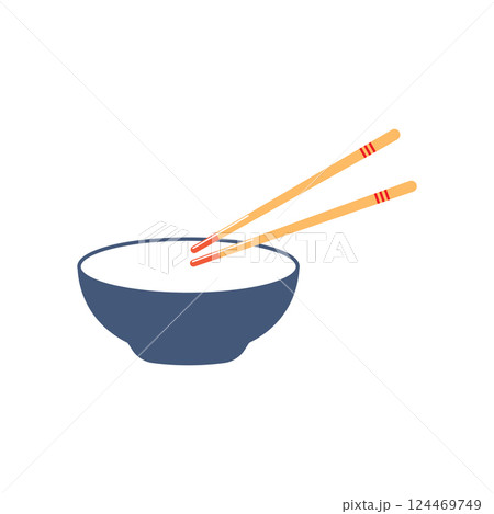 Bowl and chopsticks icon 124469749