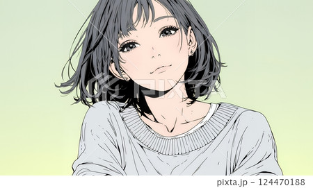 苦笑いをしている女性（気まずさ、困惑、自嘲、内なる葛藤を抱えて）