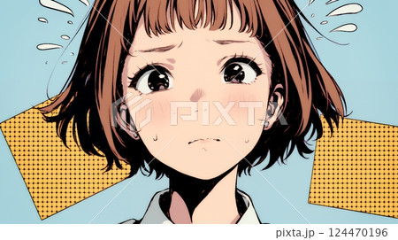 苦笑いをしている女性（気まずさ、困惑、自嘲、内なる葛藤を抱えて）