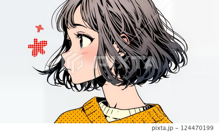 苦笑いをしている女性（気まずさ、困惑、自嘲、内なる葛藤を抱えて）