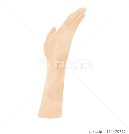 手をかざす女性の手　イラスト 124470752