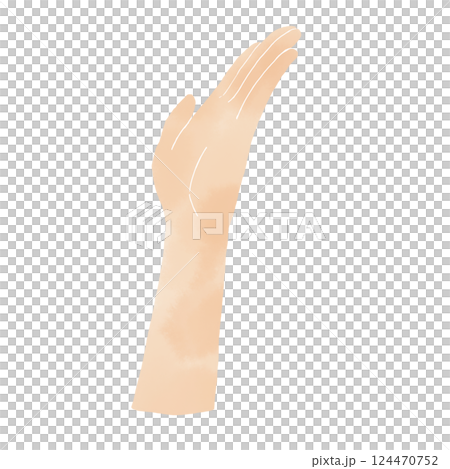 手をかざす女性の手　イラスト 124470752