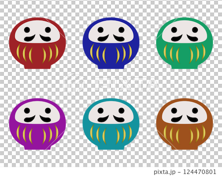 Japanese-style material Daruma 6-color set Japanese-style material Daruma 6-color set 124470801