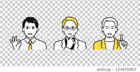 Solved, happy, manager, deputy manager, section manager, chief, leader icon set Solved, happy, manager, deputy manager, section manager, chief, leader icon set 124470807