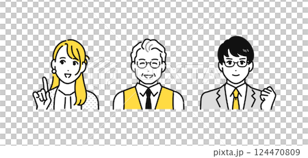 A simple icon set of a boss and subordinate who are happy that the problem has been solved A simple icon set of a boss and subordinate who are happy that the problem has been solved 124470809