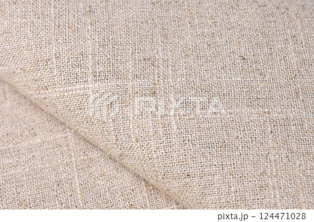 brown hemp viscose natural fabric cloth, sackcloth rough texture of textile fashion 124471028