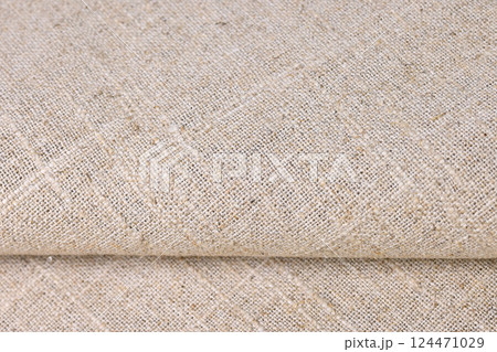 brown hemp viscose natural fabric cloth, sackcloth rough texture of textile fashion 124471029