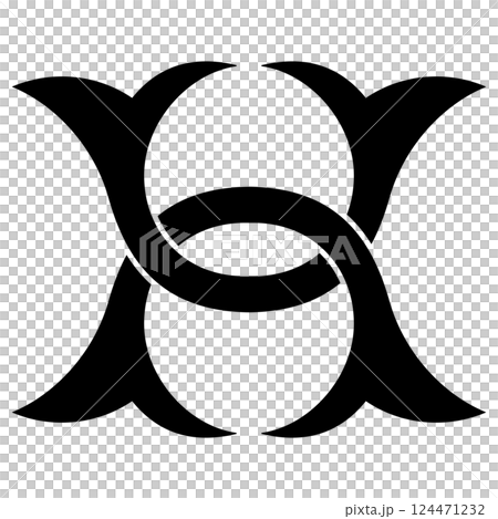 This is a family crest. It is called a "kuwagata" (a crest with a vertically differing shape). 124471232