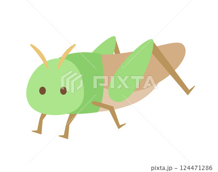 虫_バッタ_主線なし 虫_バッタ_主線なし 124471286