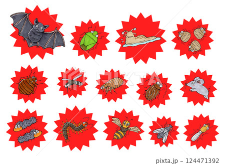 退治された害虫セット 退治された害虫セット 124471392