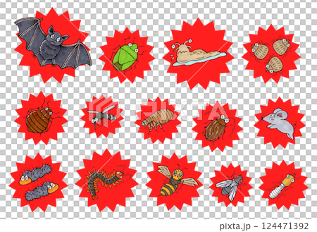 退治された害虫セット 退治された害虫セット 124471392