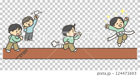 スタートからゴールまで走る人 スタートからゴールまで走る人 124471603