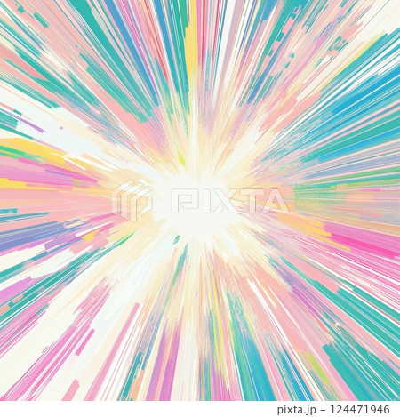優しい色彩が爆発するように広がる抽象デジタルアート 124471946