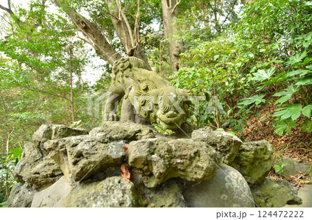 千葉県香取郡神崎町神崎本宿の神崎神社 参道の狛犬 千葉県香取郡神崎町神崎本宿の神崎神社 参道の狛犬 124472222