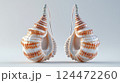Elegant seashell earrings with gemstones 124472260