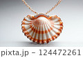 Seashell pendant necklace with gemstones 124472261