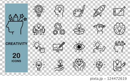 クリエイティブに関するアイコンセット　 124472619