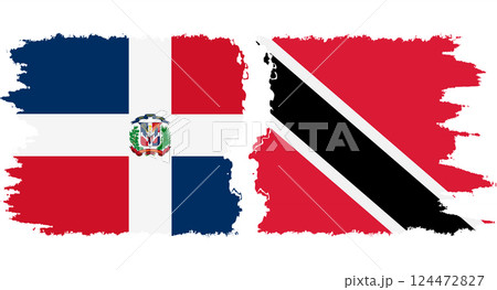 Trinidad and Tobago and Dominican Republic grunge flags connection vector Trinidad and Tobago and Dominican Republic grunge flags connection vector 124472827