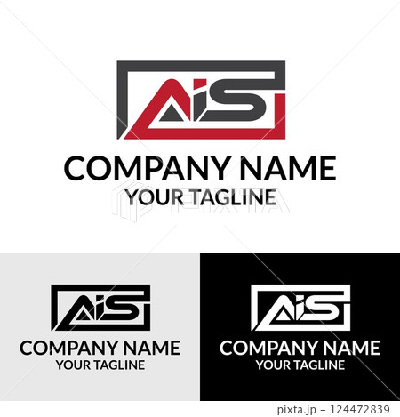 Initial AIS letter modern typography in a square box shaped logo design template Initial AIS letter modern typography in a square box shaped logo design template 124472839