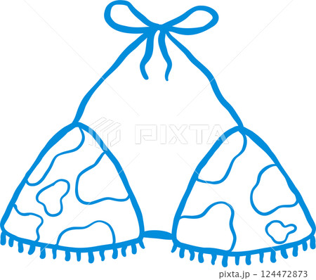 Coastal Cowgirl Bikini Bra Outline Playful Hand Draw Coastal Cowgirl Bikini Bra Outline Playful Hand Draw 124472873