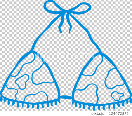 Coastal Cowgirl Bikini Bra Outline Playful Hand Draw Coastal Cowgirl Bikini Bra Outline Playful Hand Draw 124472873