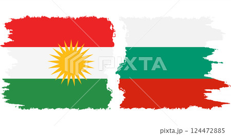 Bulgaria and Kurdistan grunge flags connection vector Bulgaria and Kurdistan grunge flags connection vector 124472885