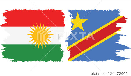 Congo - Kinshasa and Kurdistan grunge flags connection vector Congo - Kinshasa and Kurdistan grunge flags connection vector 124472902