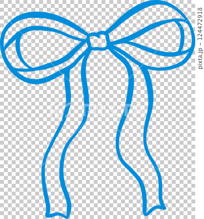 Girly Ribbon Bow Decorative Outline Playful Hand Draw Girly Ribbon Bow Decorative Outline Playful Hand Draw 124472918