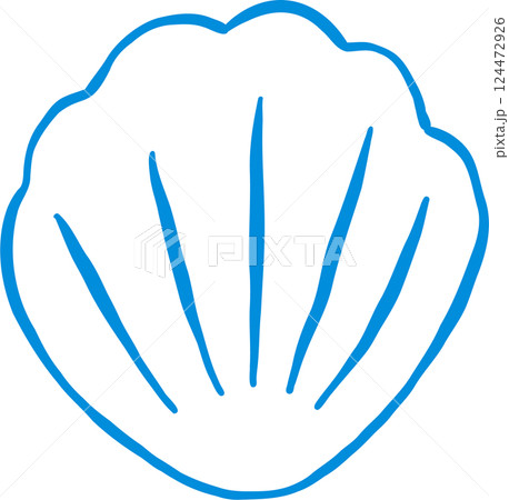 Simple Seashell Outline Playful Hand Draw 124472926