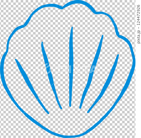 Simple Seashell Outline Playful Hand Draw 124472926