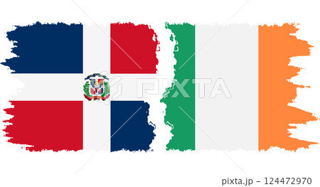Ireland and Dominican Republic grunge flags connection vector Ireland and Dominican Republic grunge flags connection vector 124472970