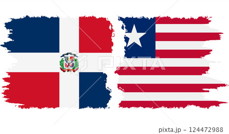 Liberia and Dominican Republic grunge flags connection vector Liberia and Dominican Republic grunge flags connection vector 124472988