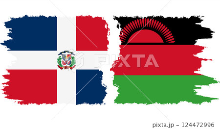 Malawi and Dominican Republic grunge flags connection vector Malawi and Dominican Republic grunge flags connection vector 124472996