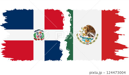 Mexico and Dominican Republic grunge flags connection vector Mexico and Dominican Republic grunge flags connection vector 124473004