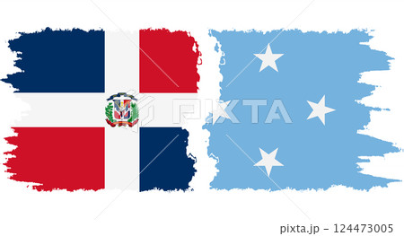 Federated States of Micronesia and Dominican Republic grunge flags connection v Federated States of Micronesia and Dominican Republic grunge flags connection v 124473005