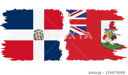 Bermuda and Dominican Republic grunge flags connection vector Bermuda and Dominican Republic grunge flags connection vector 124473099