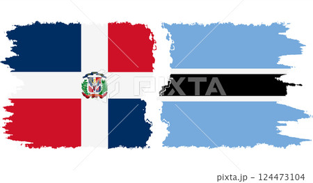 Botswana and Dominican Republic grunge flags connection vector 124473104