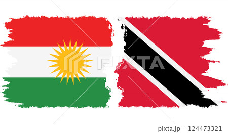 Trinidad and Tobago and Kurdistan grunge flags connection vector 124473321
